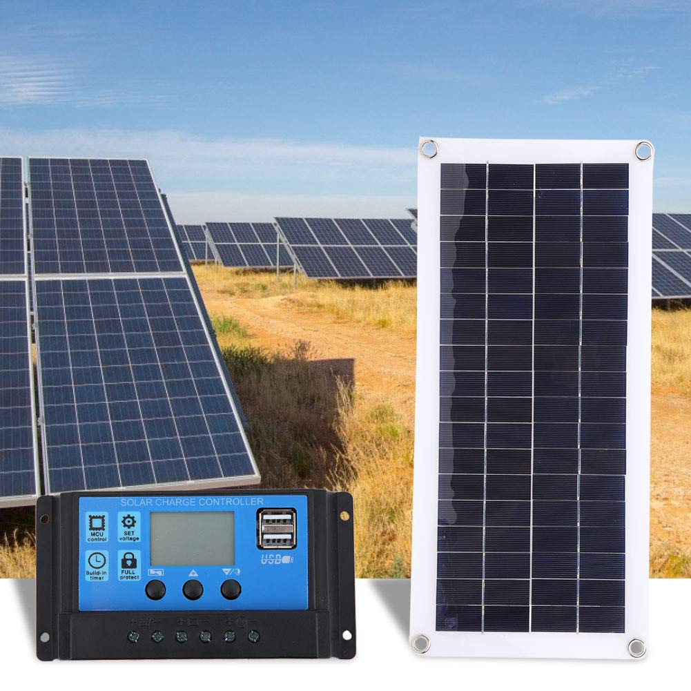 20W 18V Solar Charge Controller with Digital Display & USB Ports - High Efficiency MPPT Regulator with Reverse Current Protection for Solar Panels, RV, Boat, and Outdoor Power Systems - Perfect for Camping, Off-Grid Living, and Emergency Backup Power