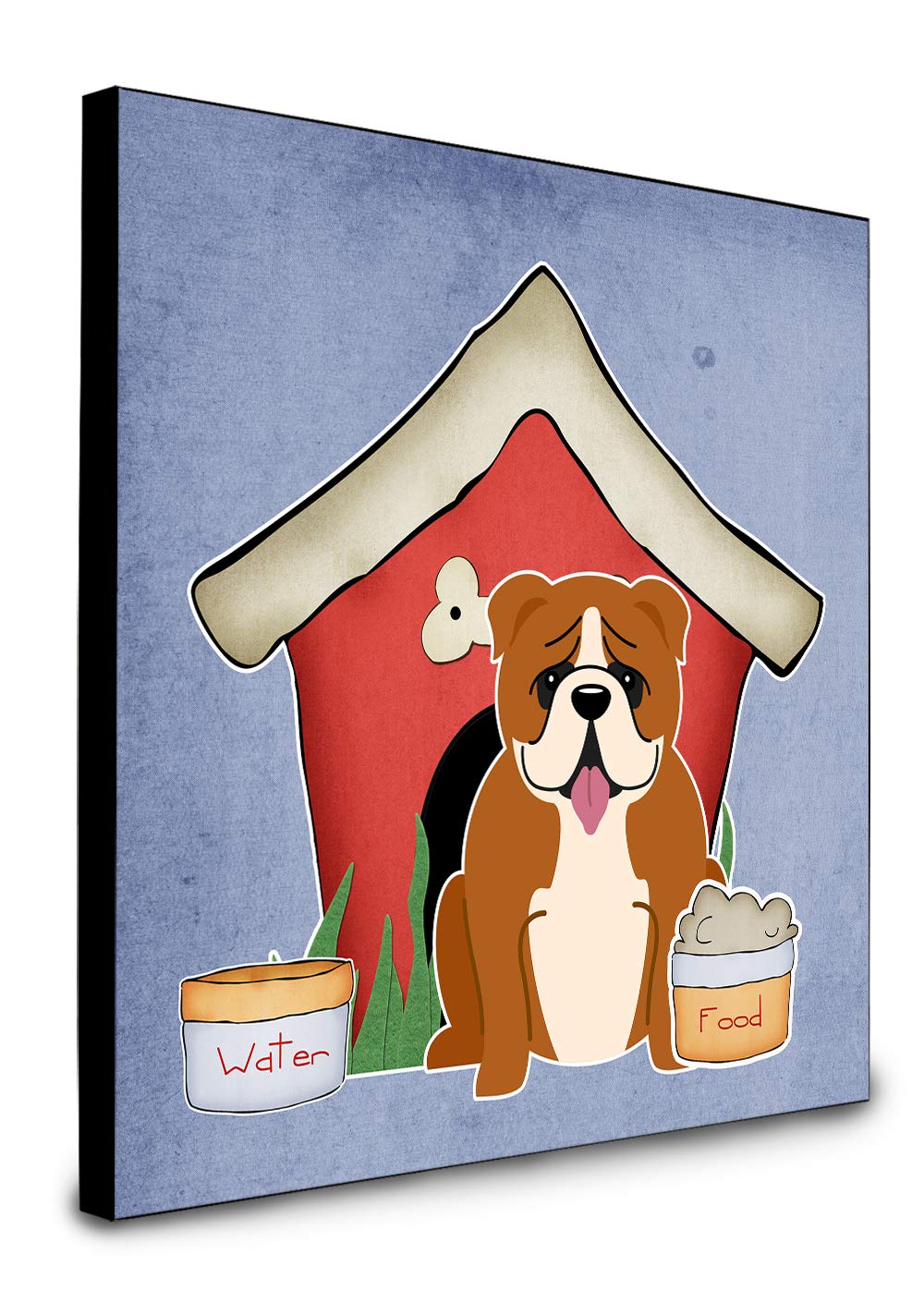 English Bulldog Wall Art Panel - Red & White Dog House Collection by Caroline's Treasures | Colorful Home Decor for Living Room, Bedroom, or Office