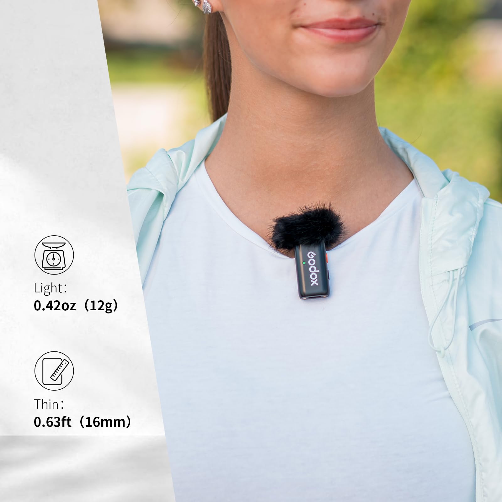 GODOX WEC Wireless Lavalier Microphone with Noise Cancellation, 656ft Range, 8H Battery - Compact Lapel Mic System for DSLR, iPhone, Android (Perfect for Interviews, Vlogging & Live Streaming)