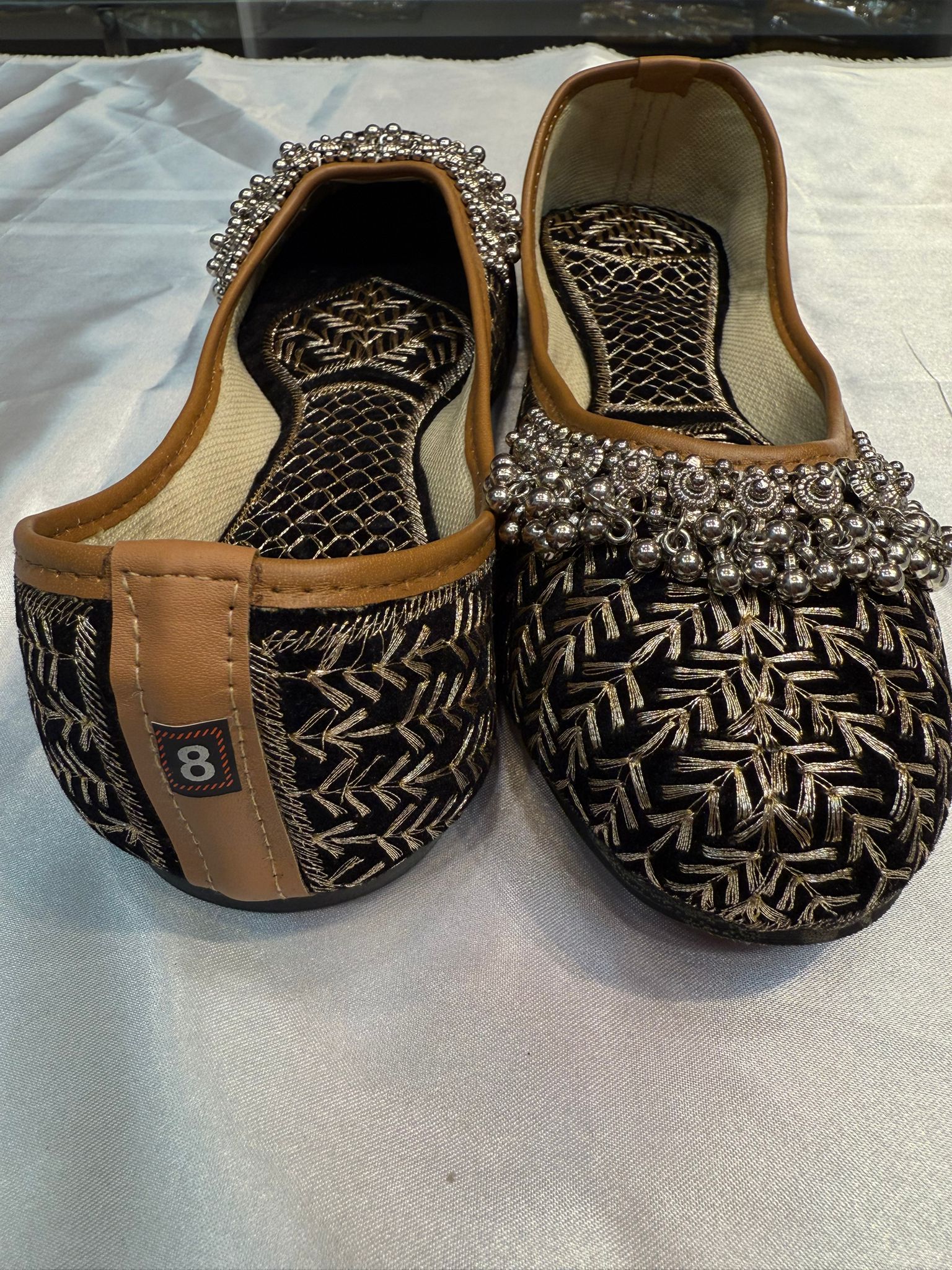 Trending Black and Gold Ghungroo Jutti for Women - Extra Soft & Stylish Indian Flats for Dance, Weddings, and Festive Occasions