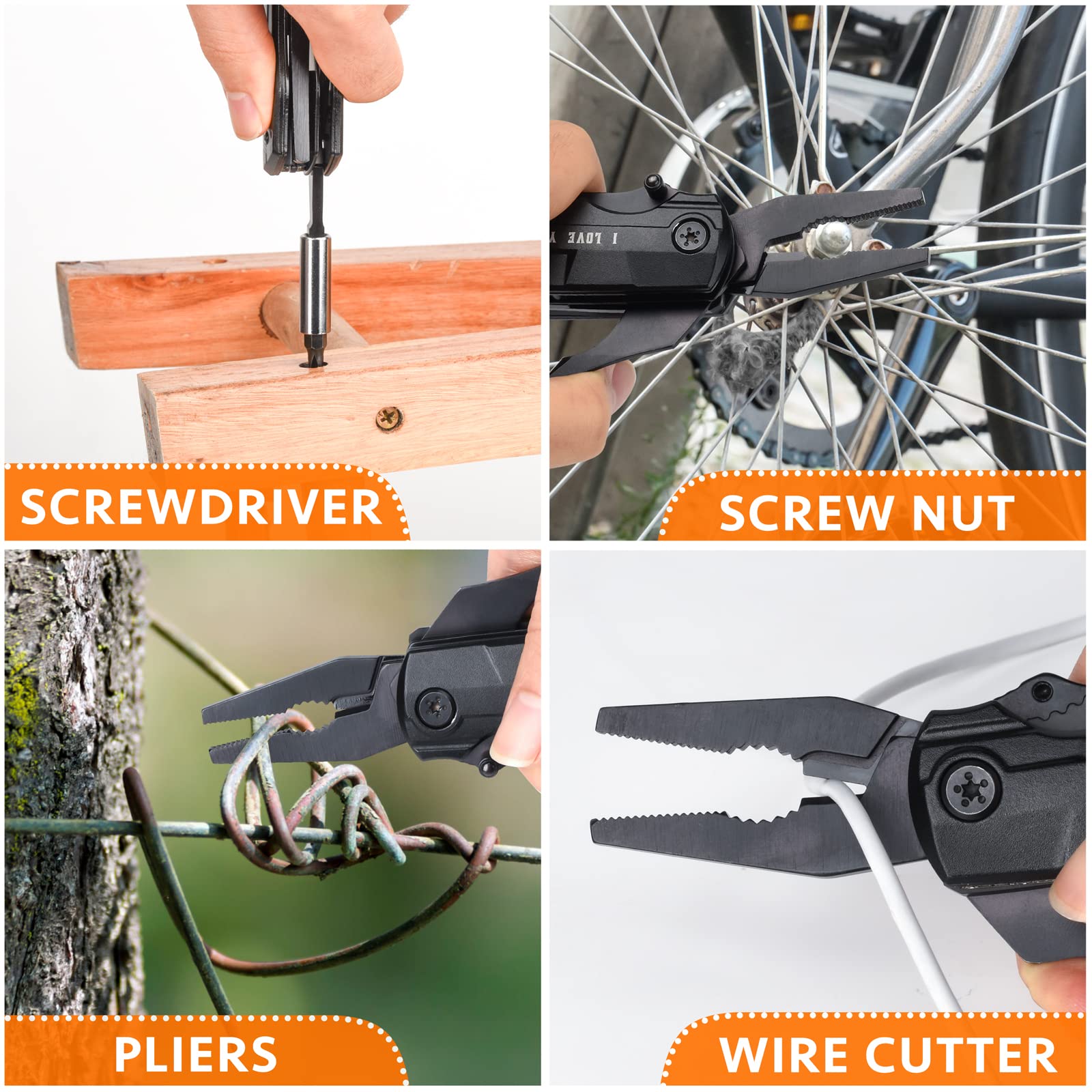 Best Multitool Pliers & Folding Pocket Knife - 18-in-1 Survival Camping Tool for Hiking, Outdoor Adventures - Cool Gadgets & Unique Birthday Gifts for Men, Dad, Husband (Perfect for Camping, Emergency Kits & Everyday Carry)