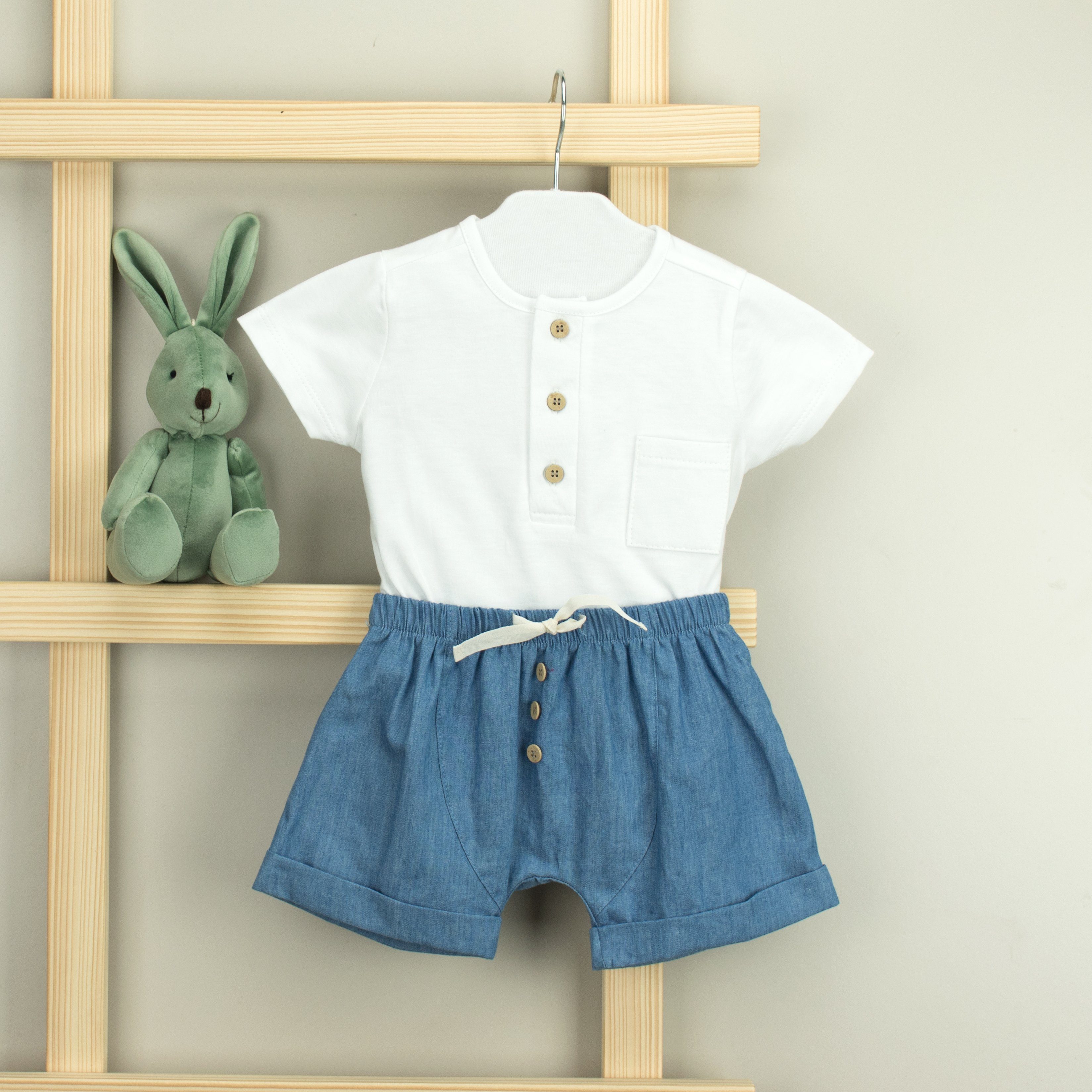 Stylish Denim T-Shirt and Shorts Set for Men & Women | Comfortable Casual Outfit for Summer, Travel, and Everyday Wear