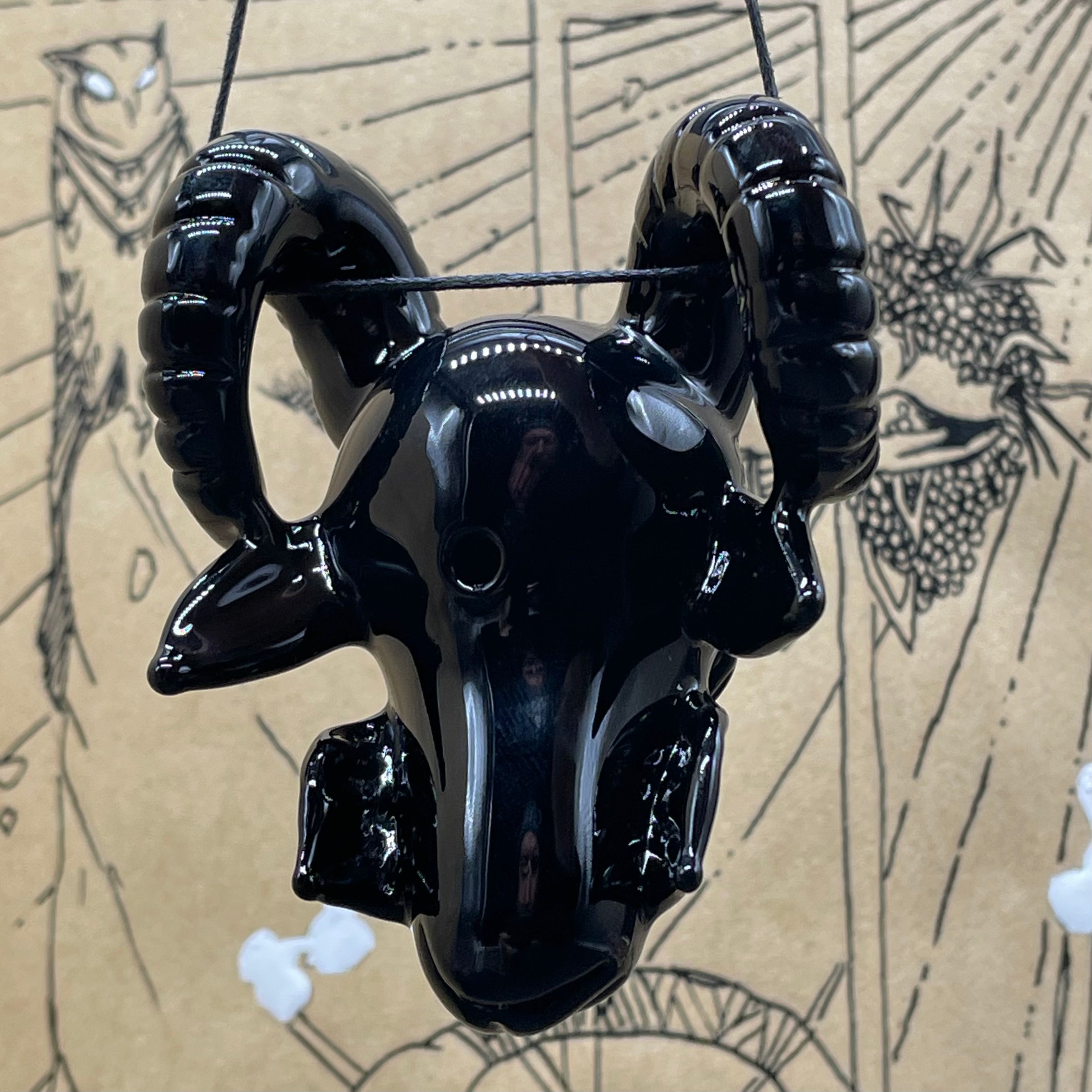 Black Philip Pendant Necklace - Gothic Horror Movie Inspired Jewelry for Fans of The Witch & Occult Fashion | Perfect for Halloween Costumes, Cosplay & Dark Aesthetic Outfits