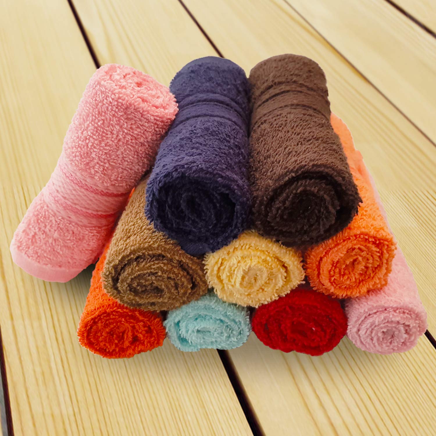 Premium Luxury Cotton Face Towel Set - Ultra Soft & Highly Absorbent 500 GSM Hankies (5 Colors) for Spa, Travel & Daily Skincare Routine