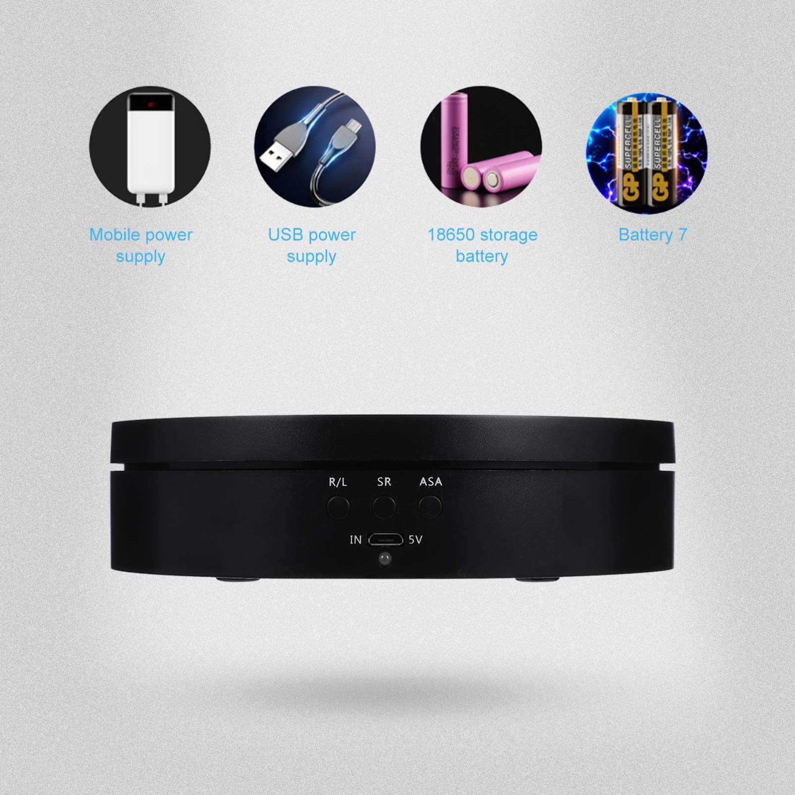 360° Automatic Rotating Display Stand - Electric Turntable for Jewelry, Cosmetics & Photography | ABS Swivel Base | Perfect for Product Showcase, Vanity Organizer & Ecommerce Visuals