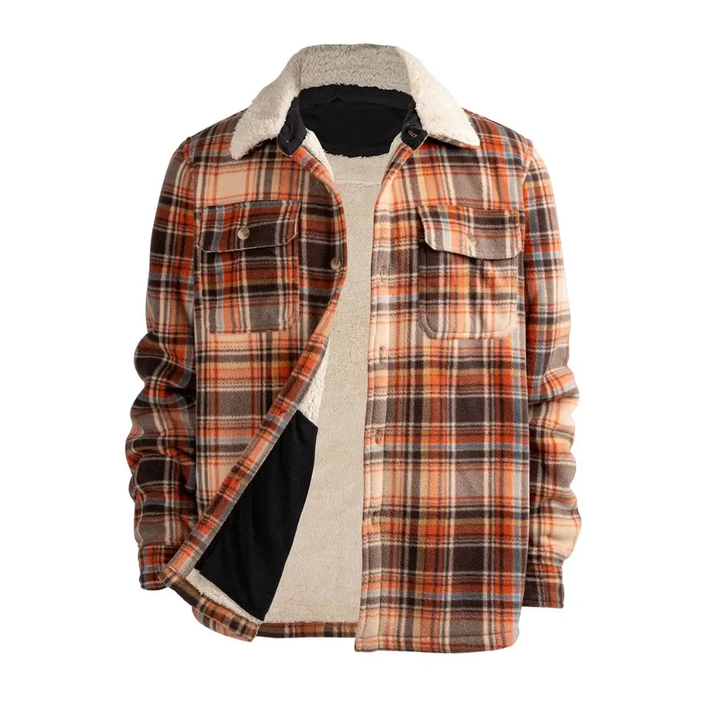 Men's Buffalo Plaid Jacket - Warm Flannel Shirt Jacket for Winter, Outdoor Camping & Casual Wear | Water-Resistant & Cozy Fleece Lining