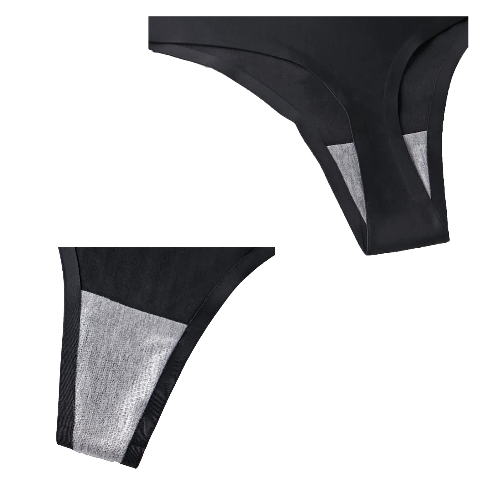 Seamless High Waisted Thong Underwear for Women - No Show Panties 4 Pack - Comfortable Invisible Underwear for Everyday Wear, Yoga & Workout