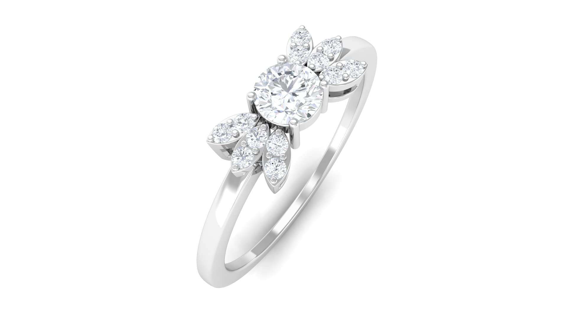 1/2 CT Round Cut Certified Moissanite Ring for Women - 14K Solid Gold Minimalist Promise Ring | Perfect for Engagement, Anniversary & Everyday Wear