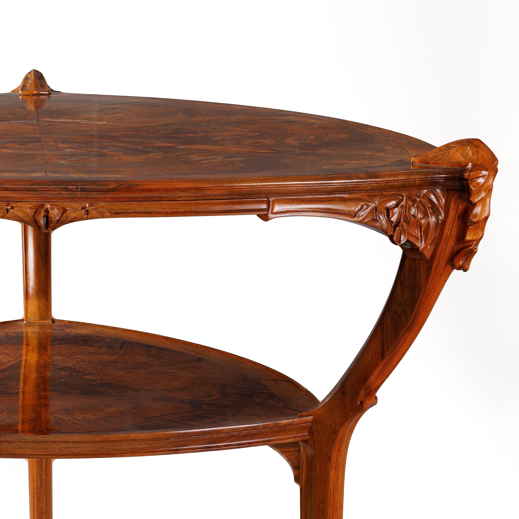 Lucien Lévy Dhurmer Expandable Two-Tier Card Table - Solomon Seal Design - Perfect for Game Nights, Dining & Small Space Living