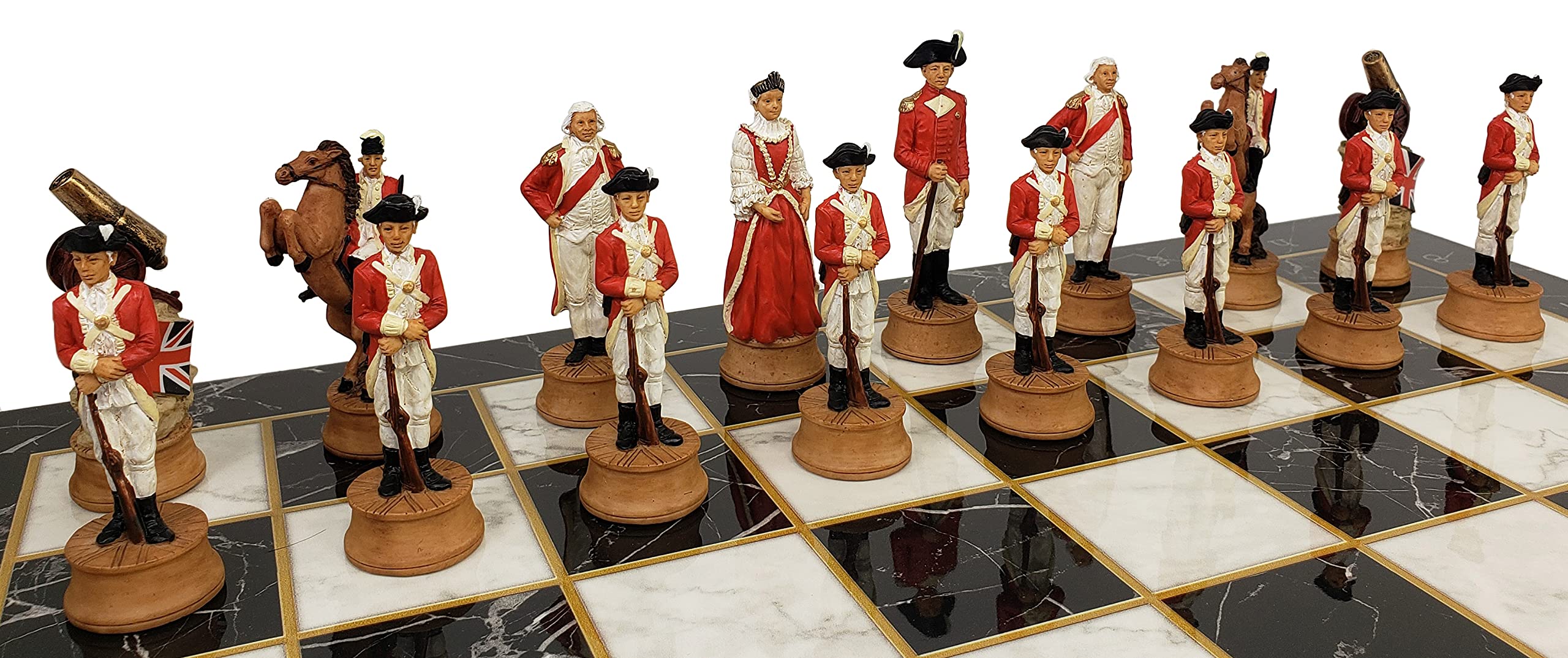 American Revolutionary War Chess Set with 17