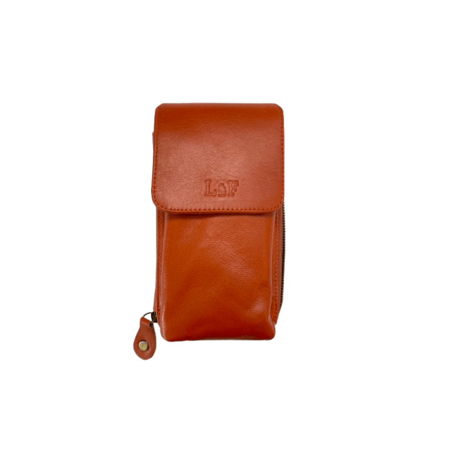 Little & Fox Genuine Leather Crossbody Clutch Bag in Tangerine Orange - Perfect for Parties, Date Nights & Everyday Use