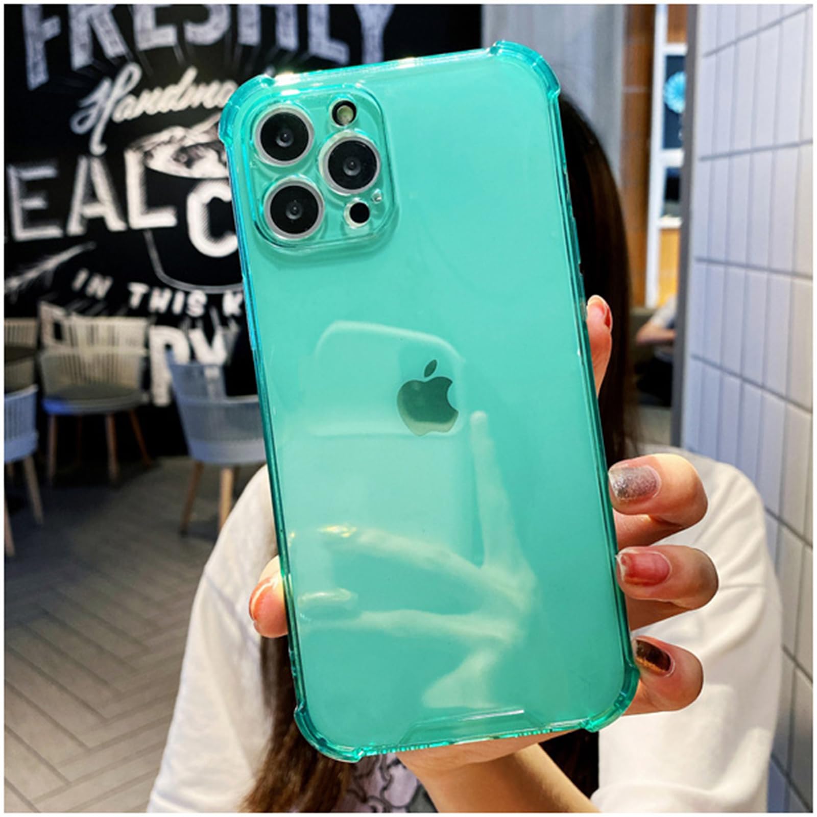 Siduater Shockproof iPhone 13 Pro Max Case 6.7 Inch - Clear TPU Protective Cover with Adjustable Wrist Strap, Kickstand & Rugged Bumper - Perfect for Outdoor Activities, Gym Workouts & Daily Protection (Green)