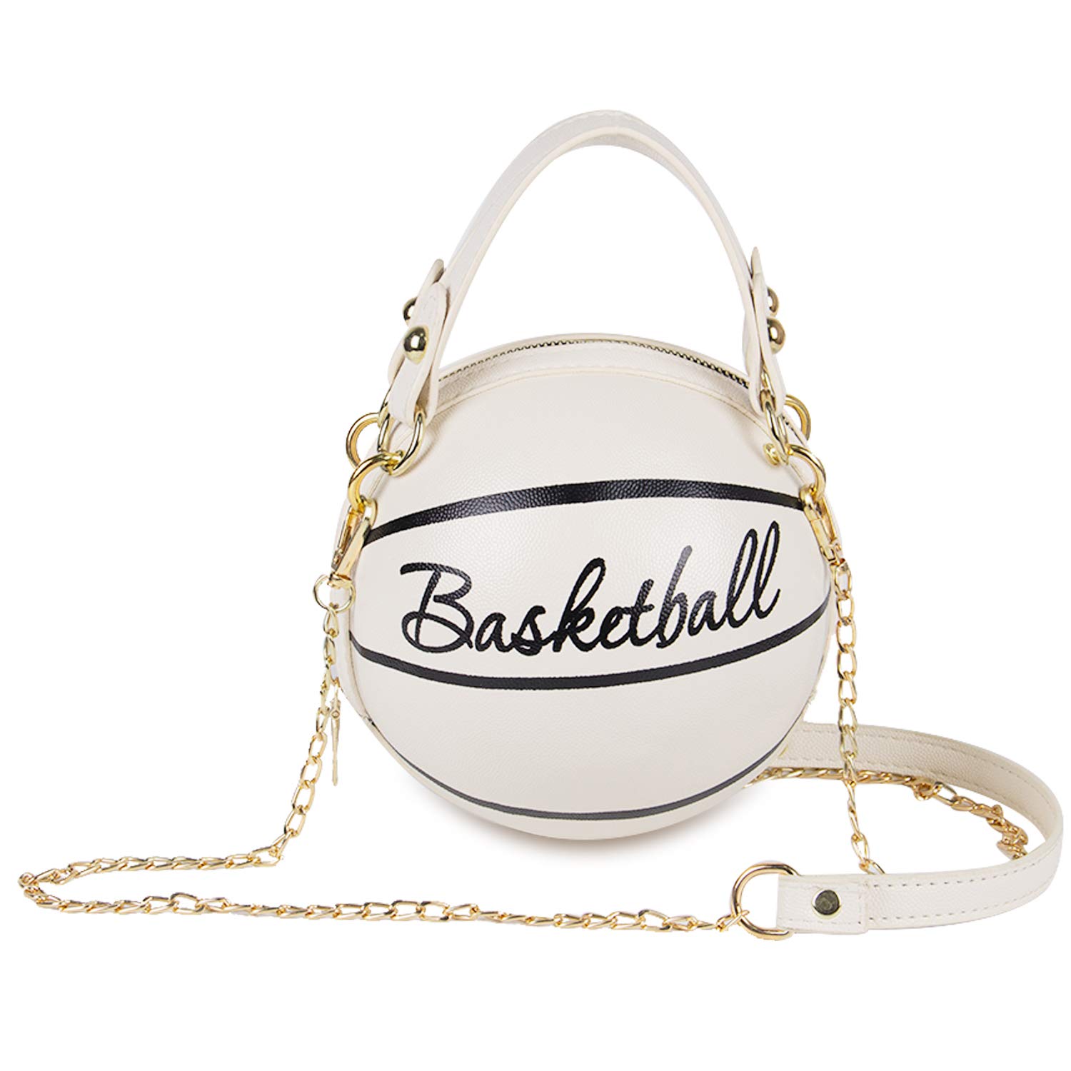 Lanpet Women's Basketball Shaped Crossbody Bag - PU Leather Adjustable Strap Shoulder Messenger Purse for Sports Fans, School, Travel & Daily Use