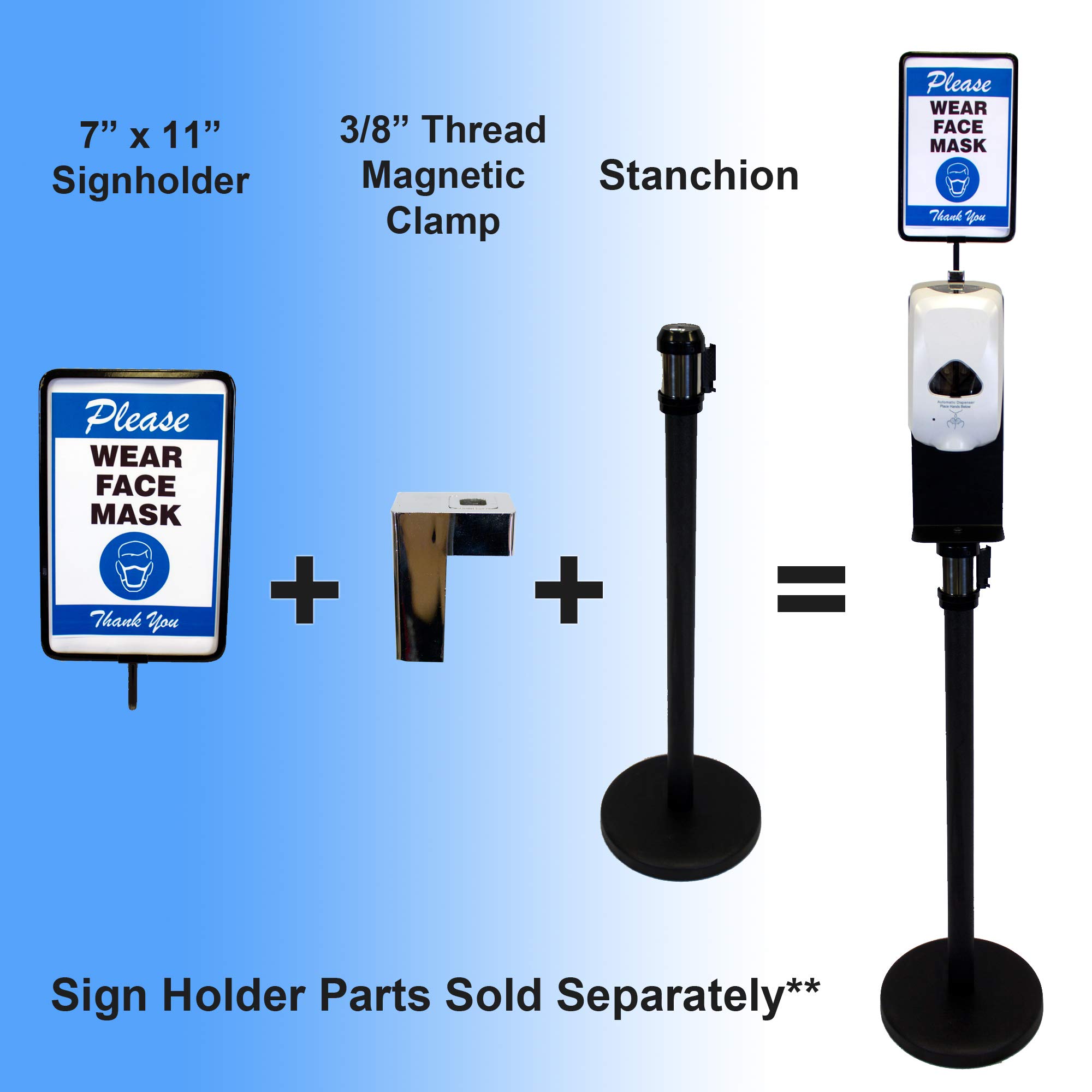 DBJ Crowd Control Stanchion Back Plate - Compatible with Hands-Free Dispenser | Durable Barrier Accessory for Queue Management in Retail, Events & Public Spaces