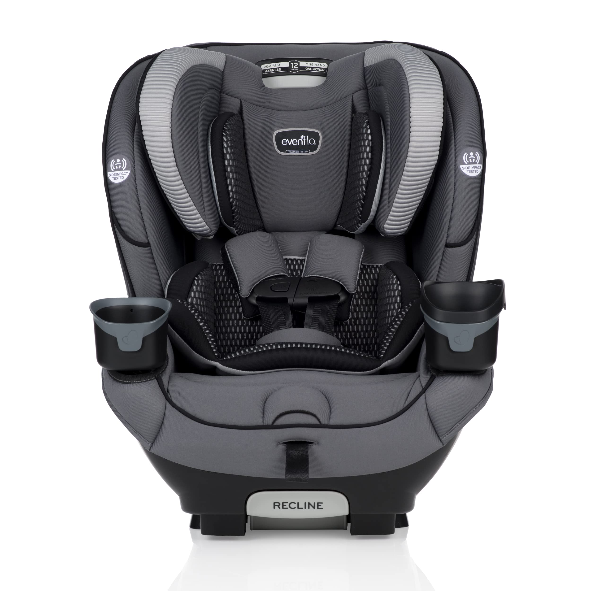 Evenflo EveryFit 3-in-1 & All4One Convertible Car Seat - Winston Gray | Rear-Facing, Forward-Facing & Booster Seat | Safe & Comfortable for Infants to Toddlers | Perfect for Family Travel & Daily Commutes