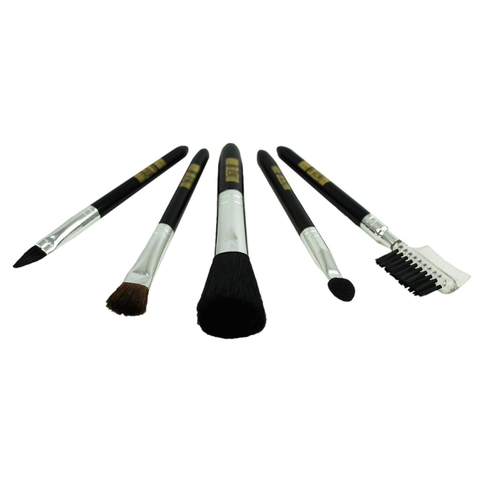 5-Piece Makeup Brush Set with Cosmetic Bag - Foundation, Eyeshadow, Blending Brushes for Professional Makeup Application | Perfect for Travel, Home & Salon Use