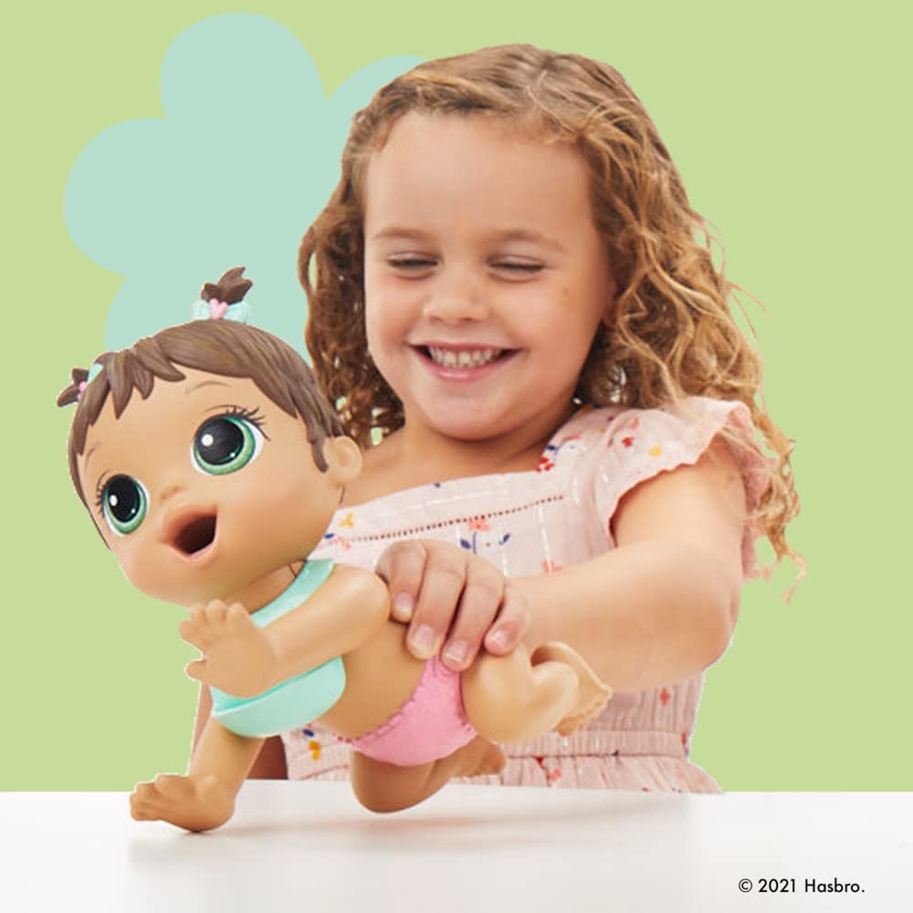 Baby Alive Lil Snacks Brown Hair Interactive Baby Doll - Fun Pretend Play Toy for Kids, Great Gift for Birthdays & Holidays | Playtime, Role-Playing, Imaginative Games