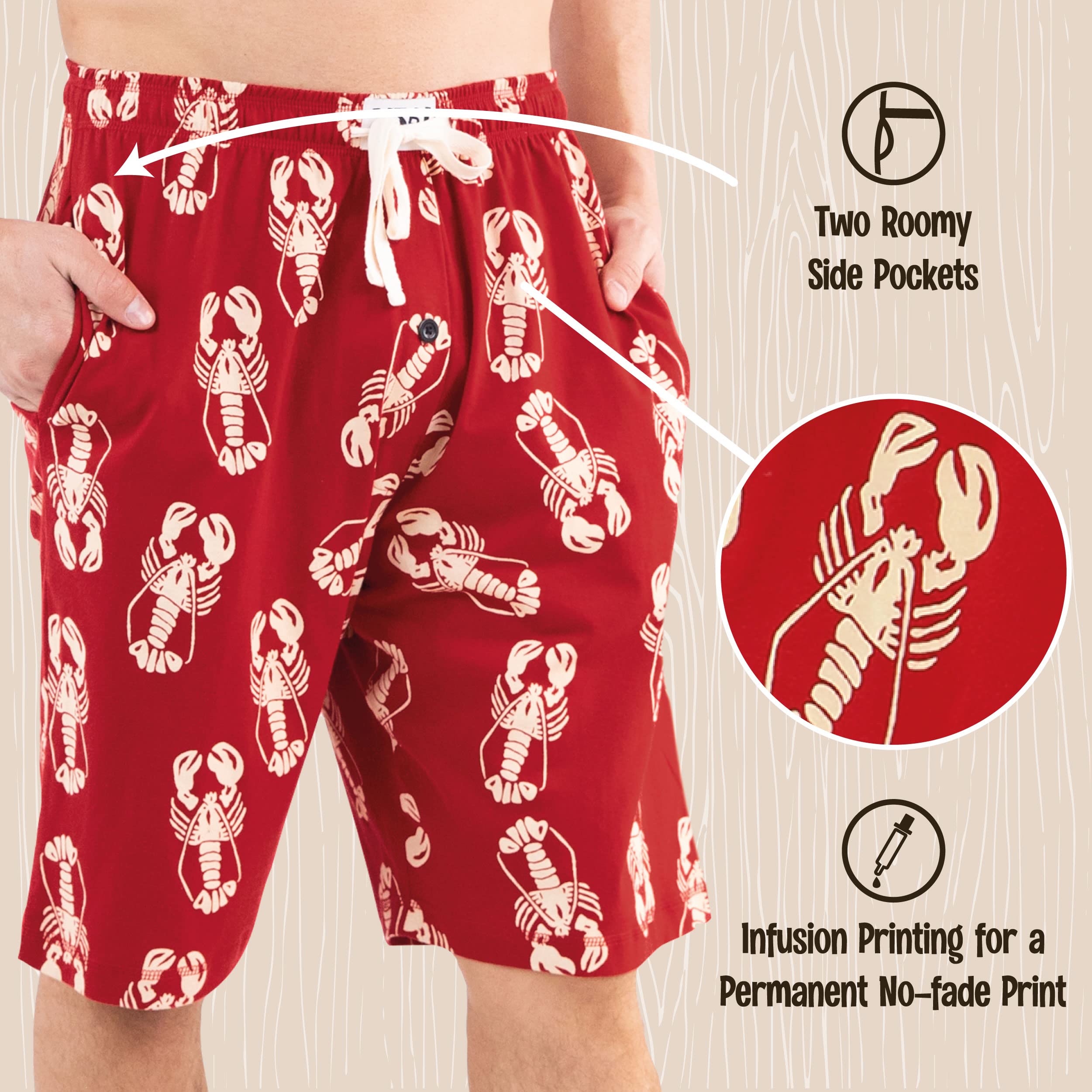 Lazy One Men's Pajama Shorts - Soft & Comfortable Sleepwear for Lounge & Nightwear | Perfect for Summer, Travel & Relaxing at Home