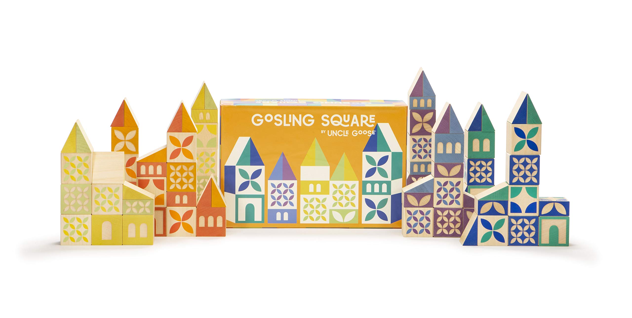 Uncle Goose Gosling Square Wooden Building Blocks - Eco-Friendly, Made in USA - Perfect for Kids' Early Learning & Creative Play