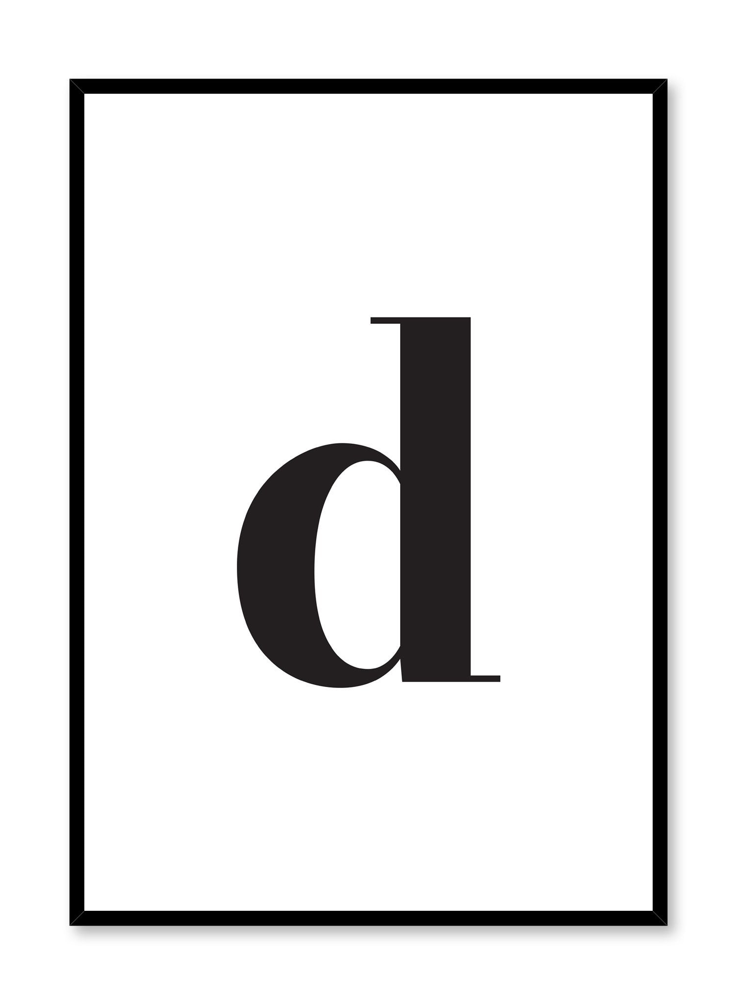 Lowercase Letter D Poster - Educational Alphabet Wall Art for Kids' Room, Classroom & Homeschooling - Perfect for Early Learning & Reading Activities