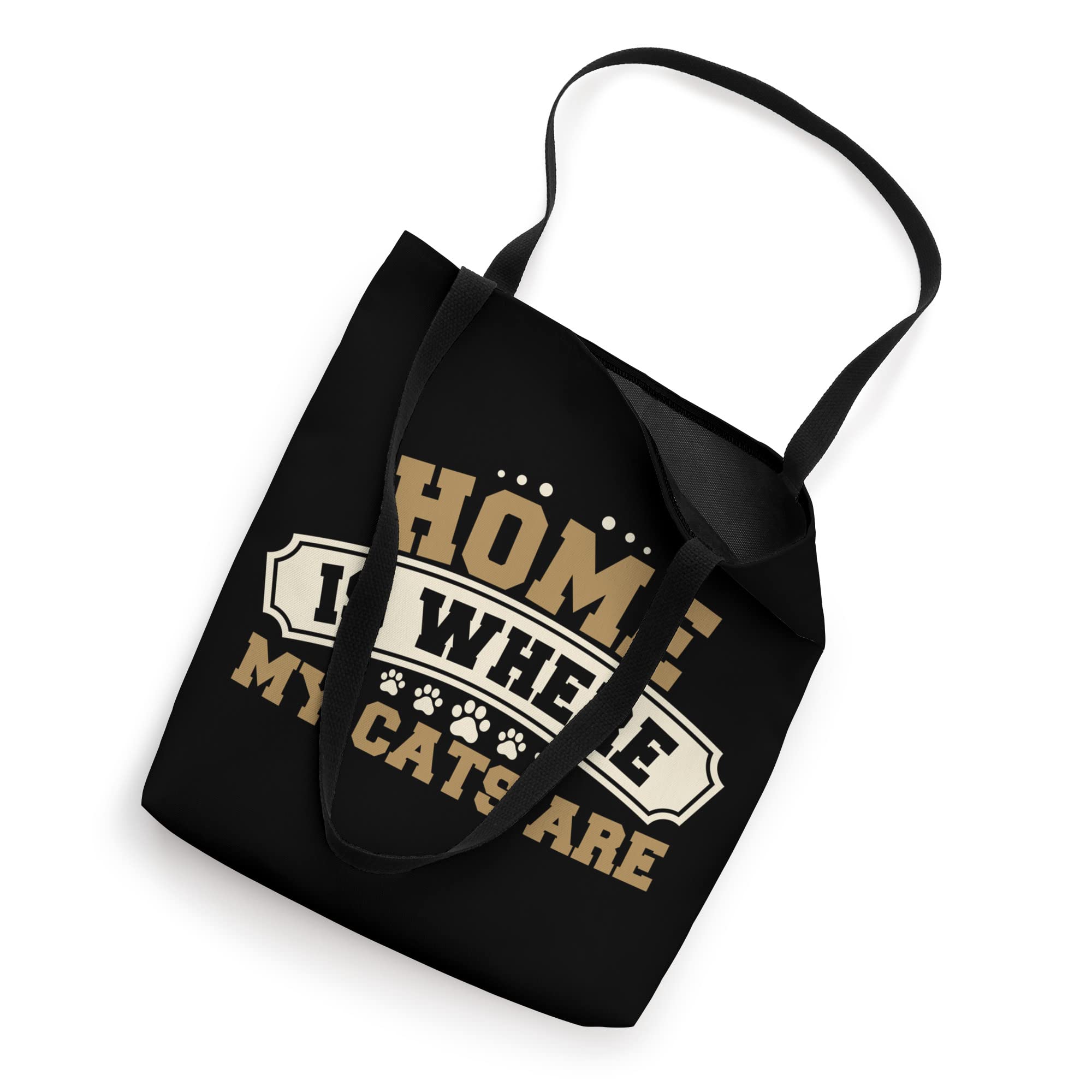 Home is Where My Cats Are - Cute Cat Lover Tote Bag for Women, Durable Canvas Shopping Bag with Pockets - Perfect for Groceries, Beach Trips & Daily Use
