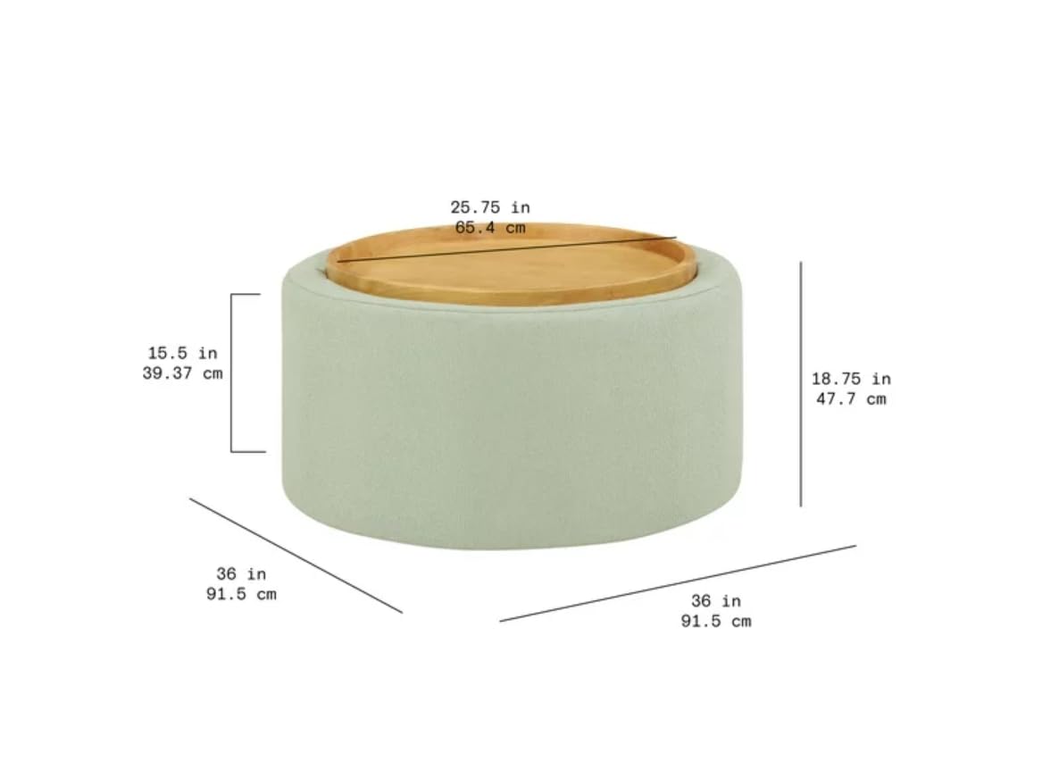 Modern Round Coffee Table with Storage Shelf - Stylish Sage Green Living Room Furniture for Small Spaces, Home Decor & Cozy Gatherings