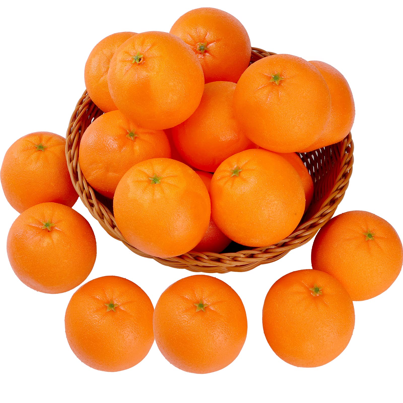 24 Pcs Realistic Artificial Oranges - Lifelike Fake Fruit Decor for Christmas, Home, Kitchen, Party & Festival Decoration | Perfect for Centerpieces, Table Settings, and Seasonal Displays