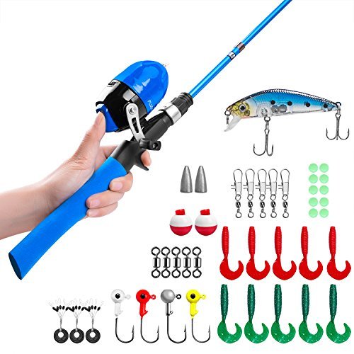 Kids Fishing Pole Set - Telescopic Fishing Rod & Reel Combo with Spincast Reel, Fishing Line & String | Perfect for Beginners, Outdoor Adventures & Family Bonding