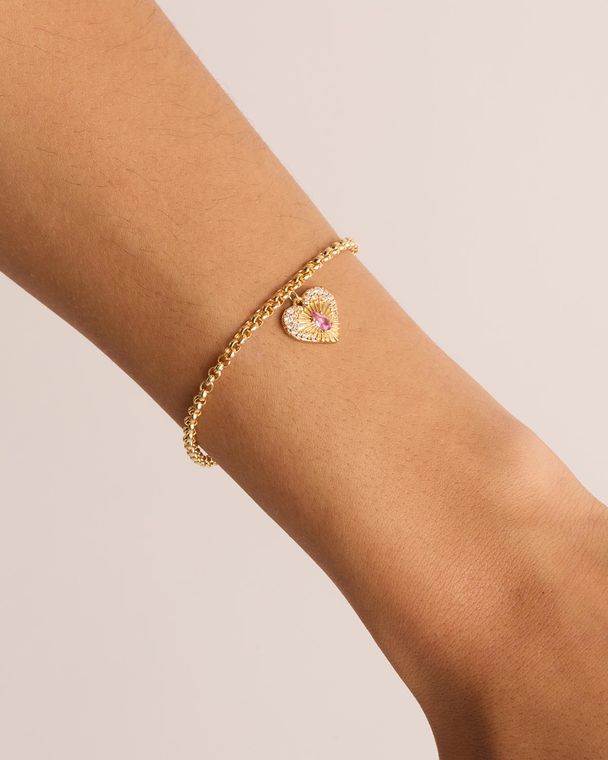 18K Gold Vermeil Heart Charm Bracelet for Women - Elegant & Dainty Jewelry Gift for Her - Perfect for Valentine's Day, Anniversary & Romantic Occasions