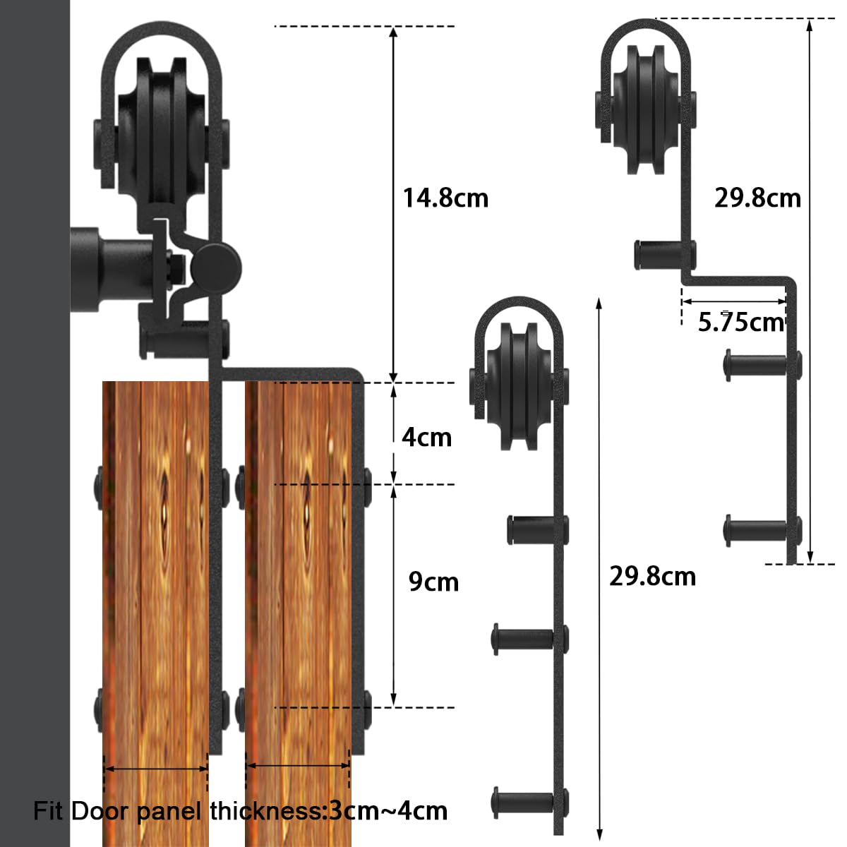 AONAYIOA 6FT Bypass Sliding Barn Door Hardware Kit - Double Wooden Doors Single Track System for 70