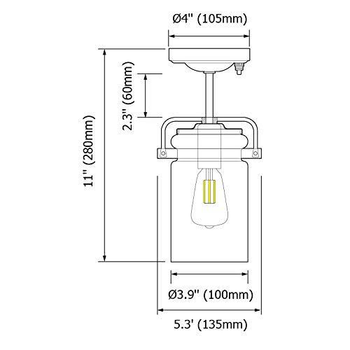 12V LED Pendant Light with Vintage Bulb - Matte Black Hanging Ceiling Fixture with Switch, 3500K Warm White for Indoor, Kitchen Island, Dining Table, RV, Trailer & Automotive Use