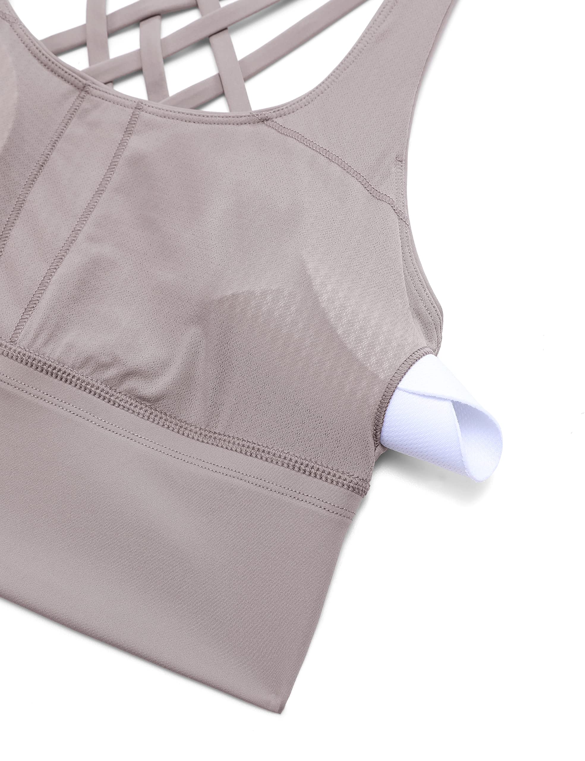 CRZ YOGA Women's Strappy Longline Sports Bra - Wirefree Padded Criss Cross Yoga Crop Top for Workout, Running & Gym | Comfortable Athletic Tank Top for Active Lifestyles