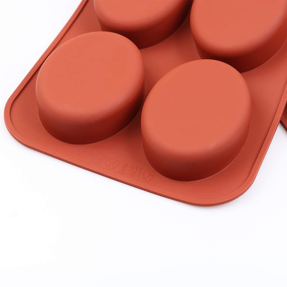 homEdge 6-Cavity Oval Silicone Mold Set - 3 Pack Reusable Baking Molds for Handmade Soap, Chocolate, Candles, Jelly & Resin Crafts - Perfect for DIY, Home Baking & Party Dessert Decorations