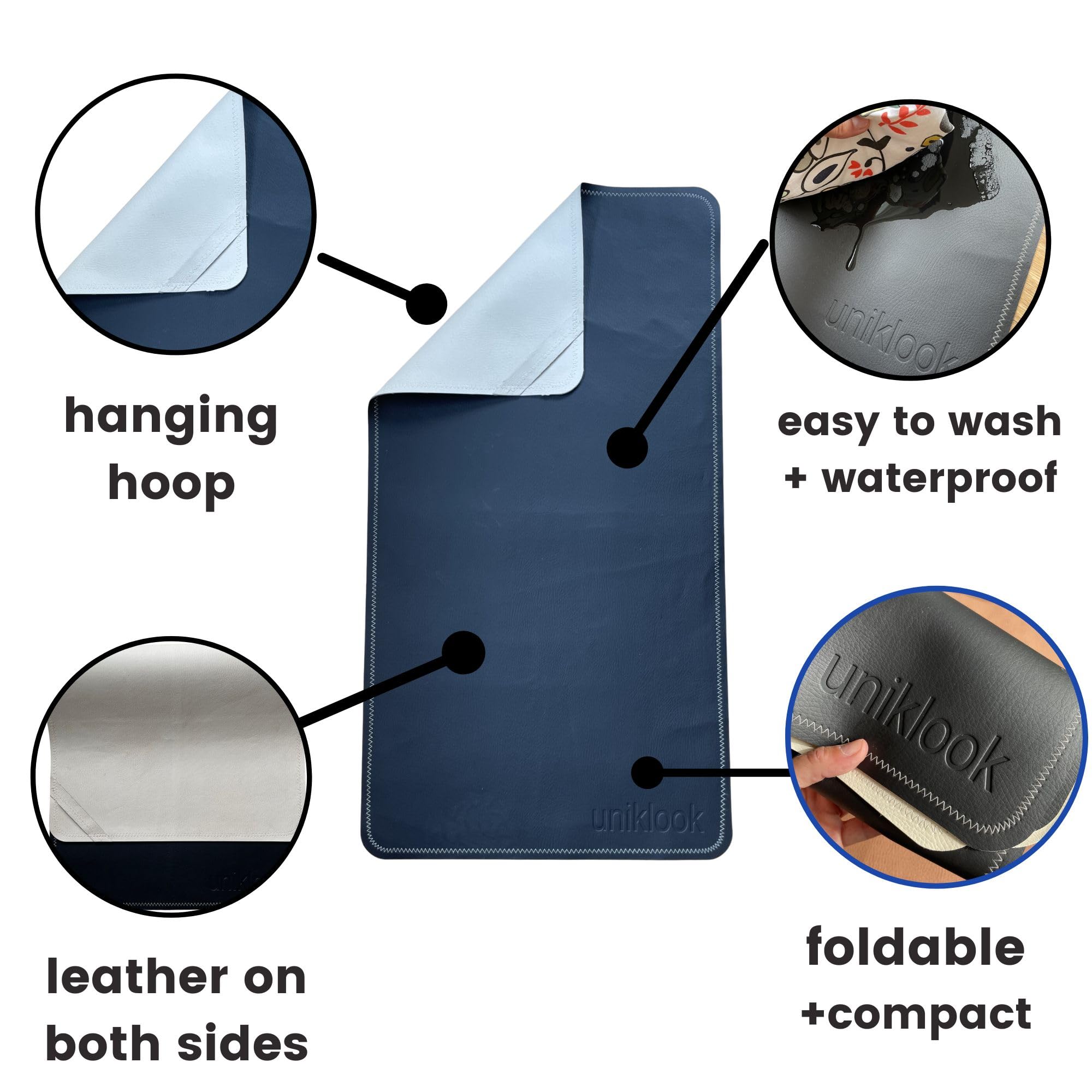 Vegan Leather Baby Changing Pad - Waterproof Portable Diaper Changing Mat 14