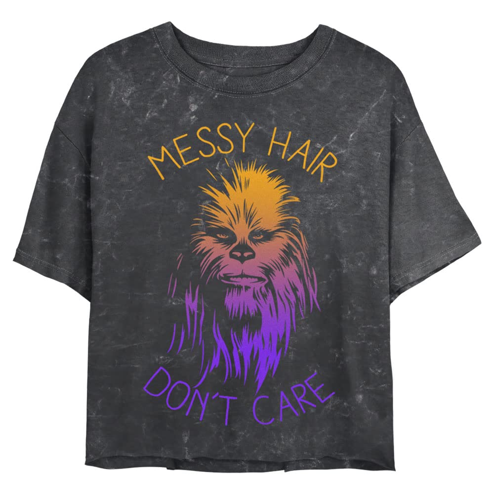 Star Wars Women's Short Sleeve Crop T-Shirt - Distressed Mineral Wash Vintage Style Tee for Casual Wear, Cosplay & Everyday Outfits