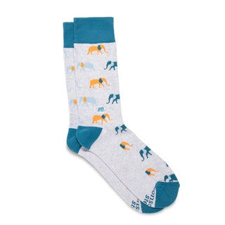 Eco-Friendly Elephant Protection Socks - Orange & Blue Edition for Men & Women - Perfect for Hiking, Running, and Outdoor Adventures