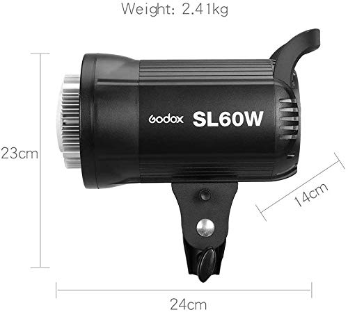 GODOX SL-60W 2x 60W LED Video Light Kit with Ambitful 60x90cm Softbox, Light Stand & Honeycomb Grid - Remote Control Included - Perfect for Film Studios, Photography, YouTube Videos & Live Streaming