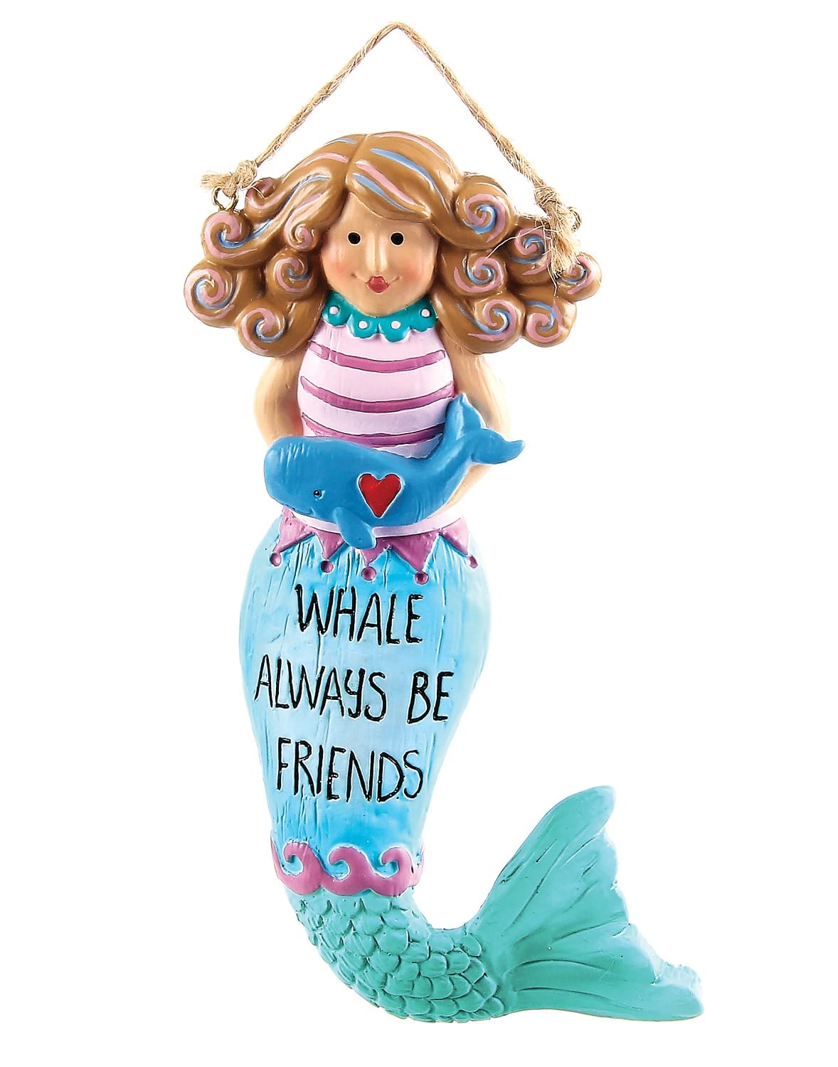 Whale and Mermaid 'Always Be Friends' Wall Plaque - Perfect for Nursery, Kids Room Decor & Friendship Gifts