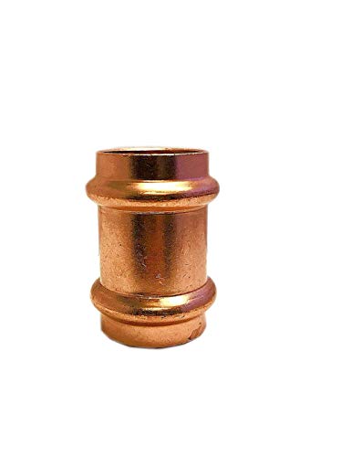 1-1/4 Inch Copper Press Coupling No Stop - Press x Press Fitting for Plumbing Supply - 1-1/4'' Copper Pipe Connector - Perfect for Residential & Commercial Water Pipe Systems