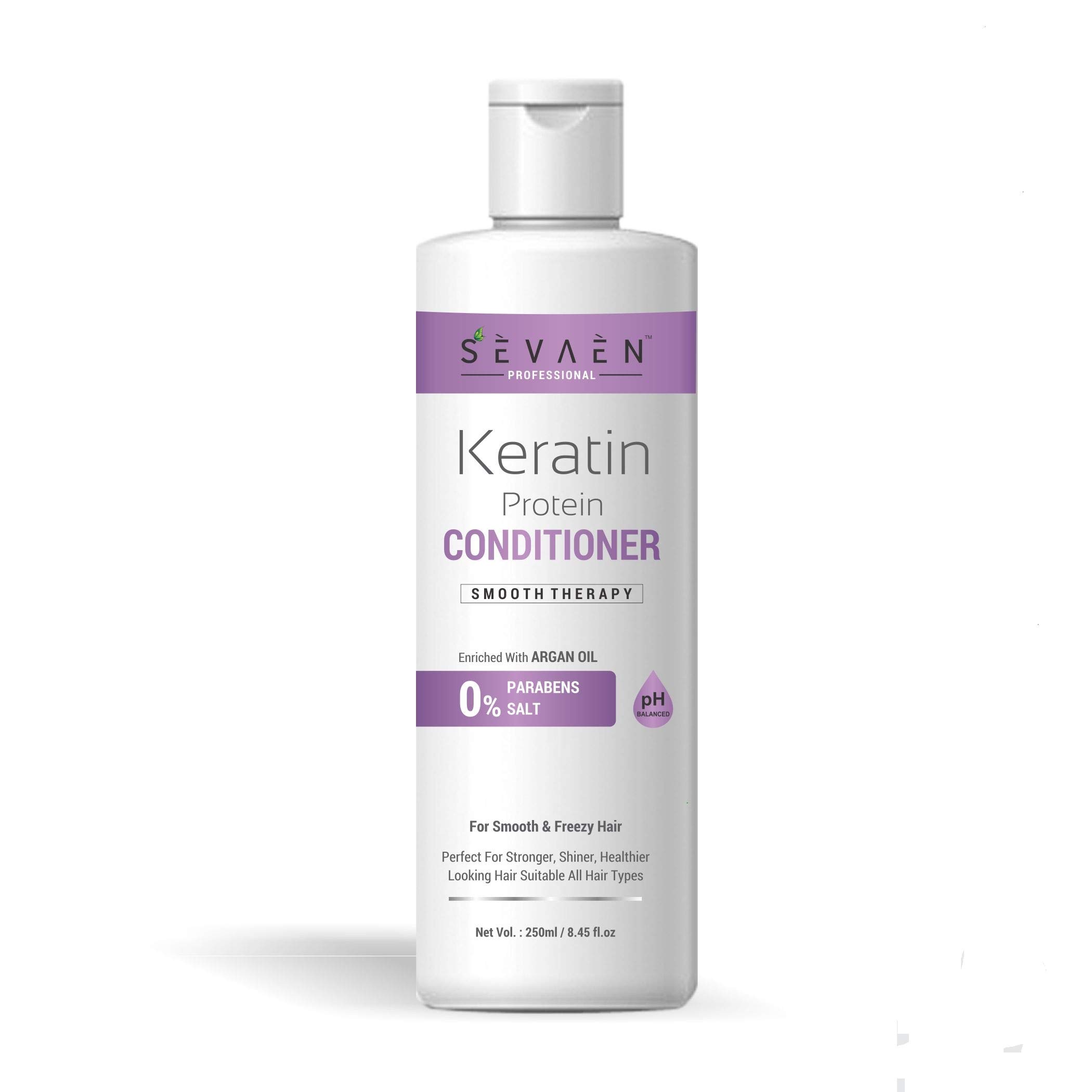 Keratin & Argan Oil Smooth Therapy Conditioner 250ml - Deep Hydrating Hair Treatment for Frizz-Free, Silky Smooth Hair - Sulfate & Paraben Free - Perfect for Dry, Damaged & Curly Hair Care Routine