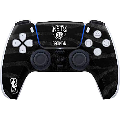 Official NBA Brooklyn Nets Black Animal Print Gaming Skin Decal for PS5 Controller - Durable, Custom Fit, Perfect for Gamers & Sports Fans