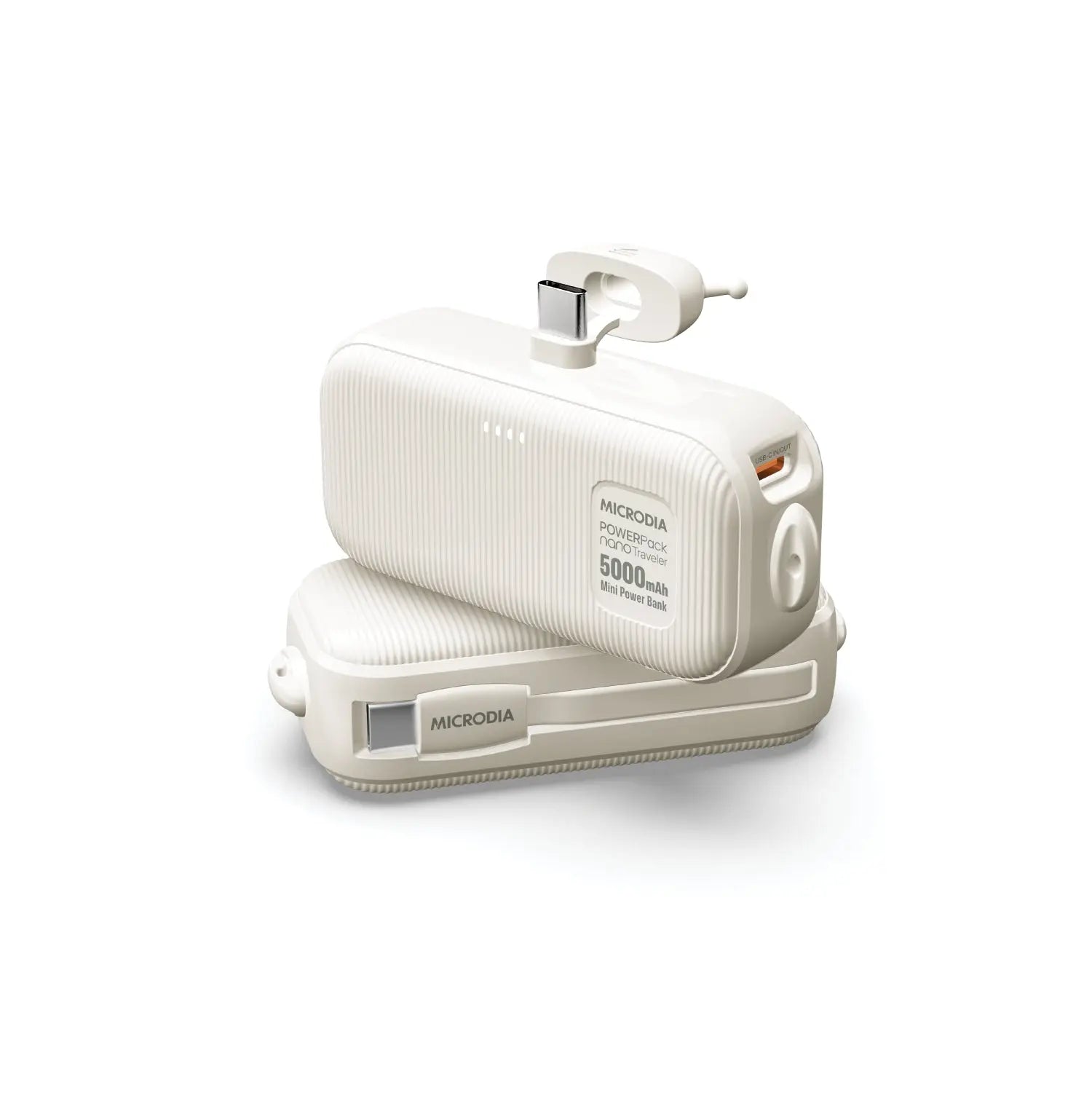 MICRODIA POWERPack™ Nano Traveler 10W Mini Portable Power Bank - 5000mAh Ultra-Compact Charger with Built-in USB-C Connector & Included USB-C Cable | Perfect for Travel, Camping, and On-the-Go Charging