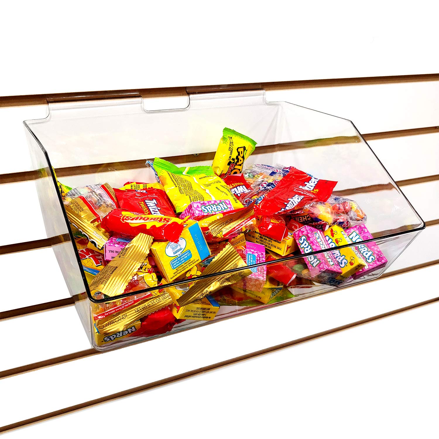Clear Slatwall Acrylic Bins - Extra Wide Large Storage Bins 12
