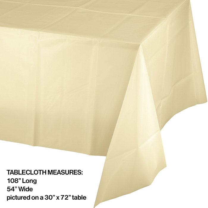 12-Pack Bulk Ivory Plastic Tablecloths 54