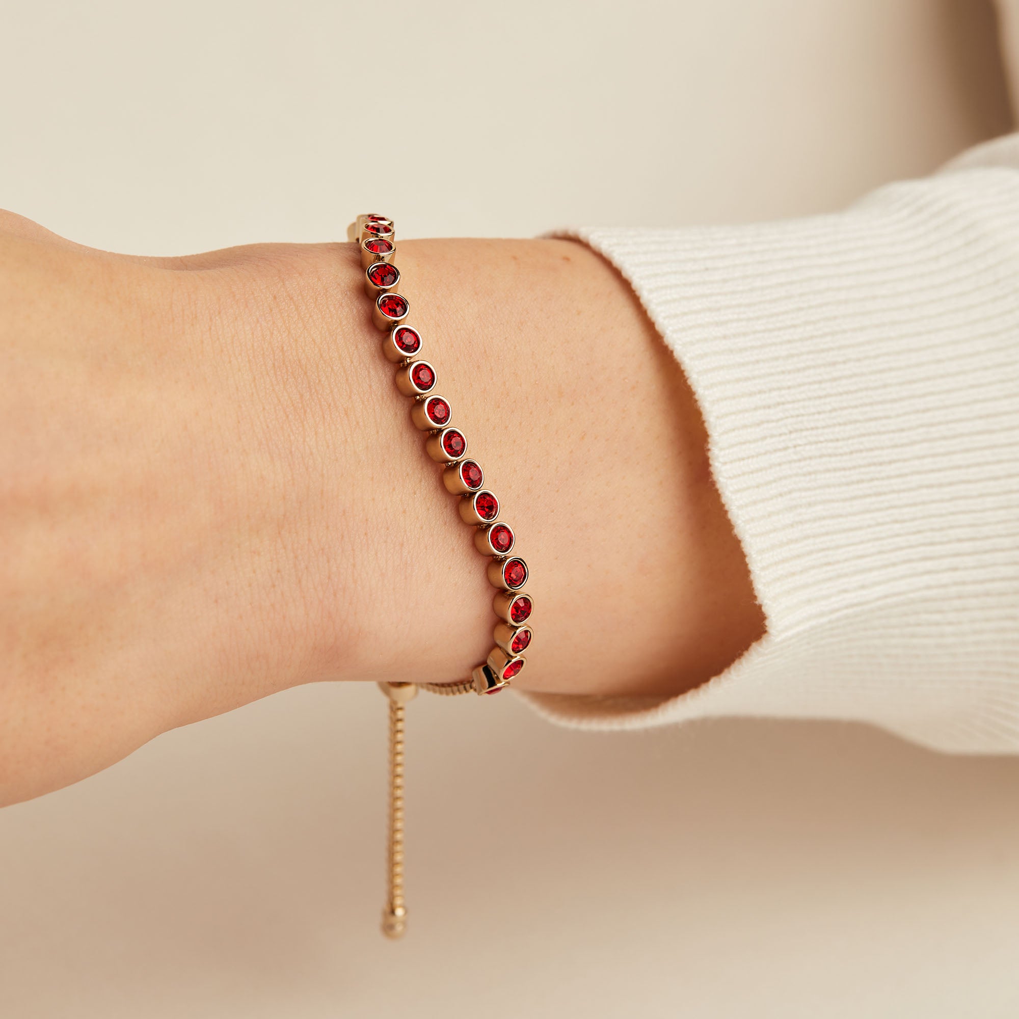 Elegant Bolo Tennis Bracelet with Genuine Ruby Stones | Perfect for Women's Fashion, Gift Giving & Special Occasions
