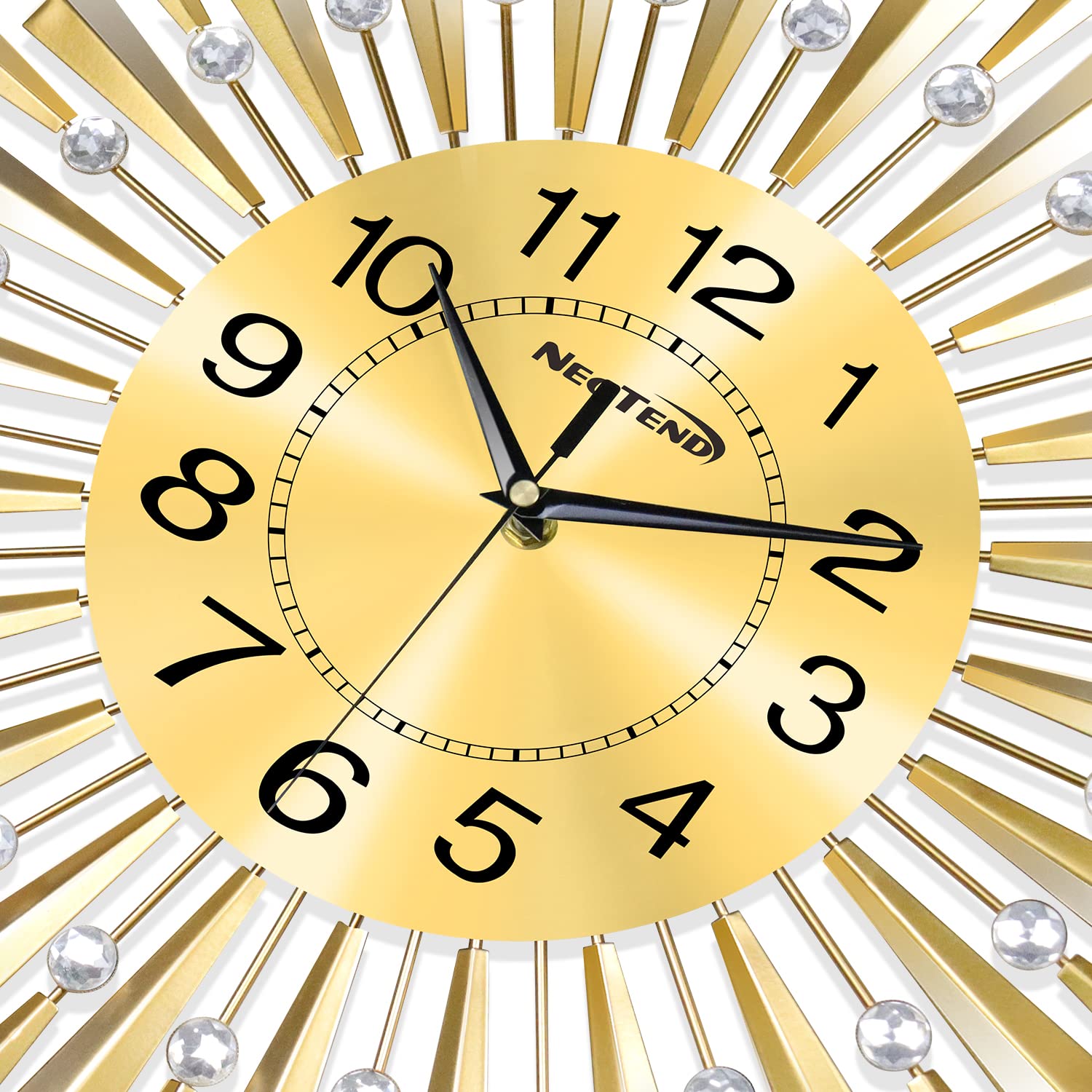 24 Inch Large Gold Wall Clock - Silent Non-Ticking Modern Decor for Living Room, Bedroom, Kitchen & Office | Perfect Home & Office Decoration for Stylish Interiors