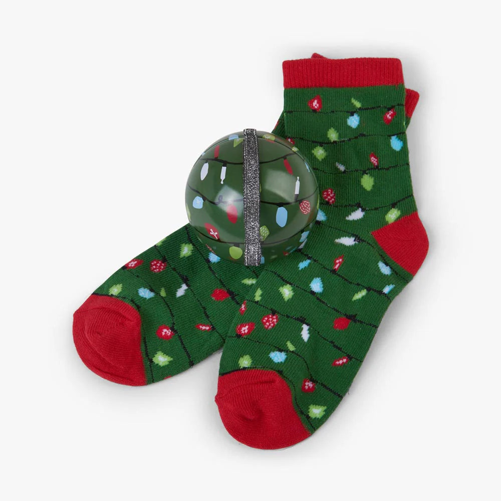 Little Blue House Green Northern Lights Socks - Cozy Winter Socks with Aurora Design for Women & Men - Perfect for Cold Weather, Hiking, and Gift Giving
