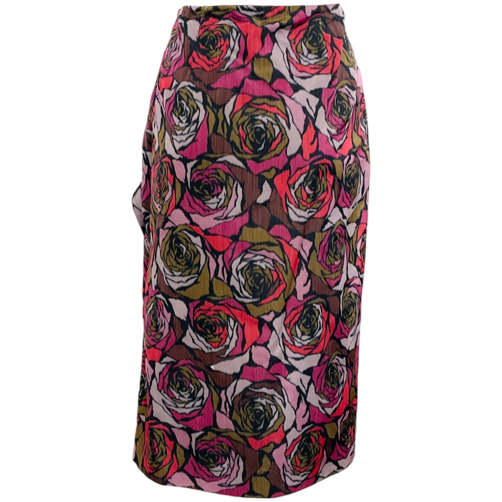 Dries van Noten Red & Magenta Silk Floral Faux Wrap Skirt for Women | Elegant Evening Wear & Special Occasion Outfit