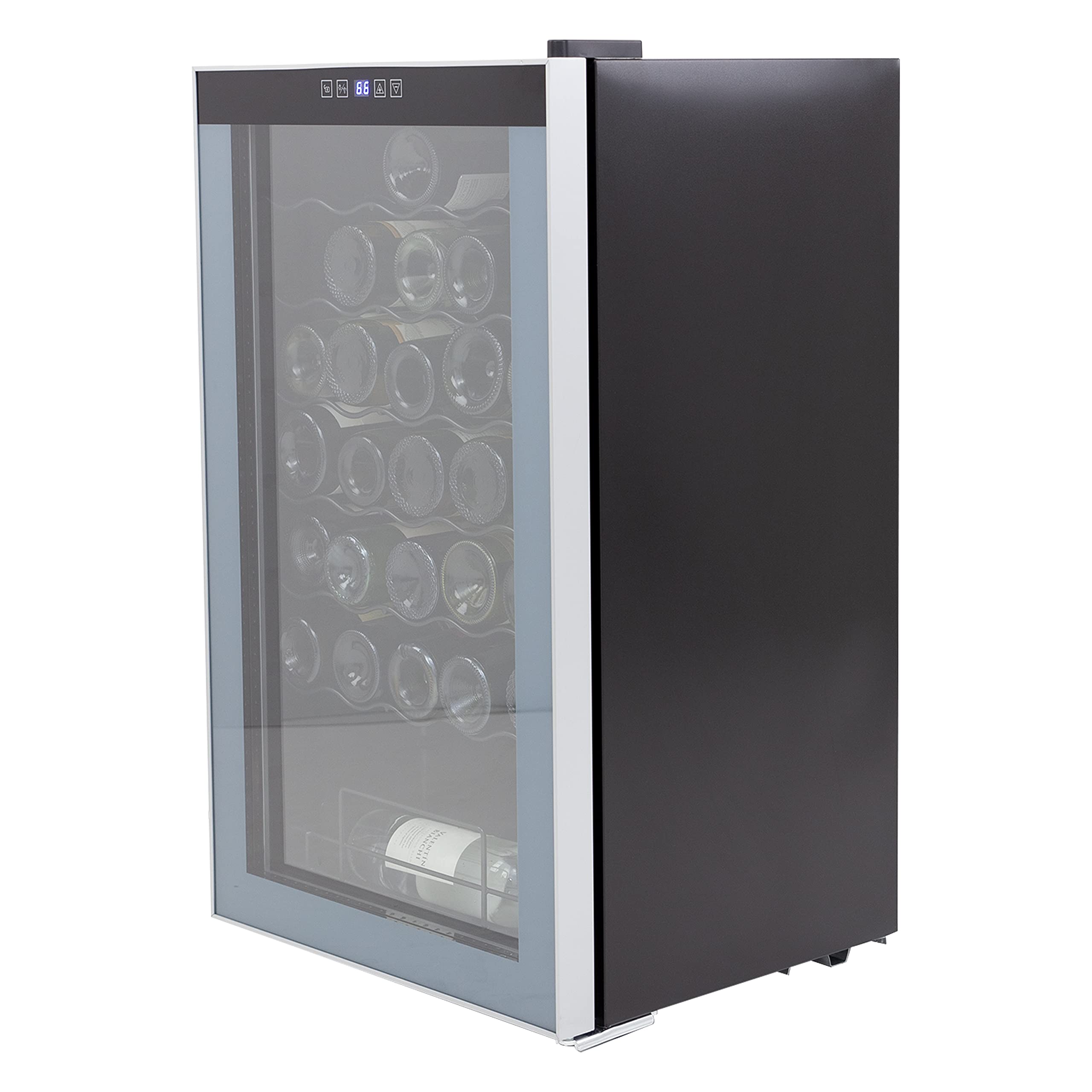 Avanti 34 Bottle Freestanding Wine Cooler with Temperature Control - Single Zone Stainless Steel Wine Refrigerator with Glass Door, Black - Perfect for Home Bars, Restaurants, and Wine Cellars