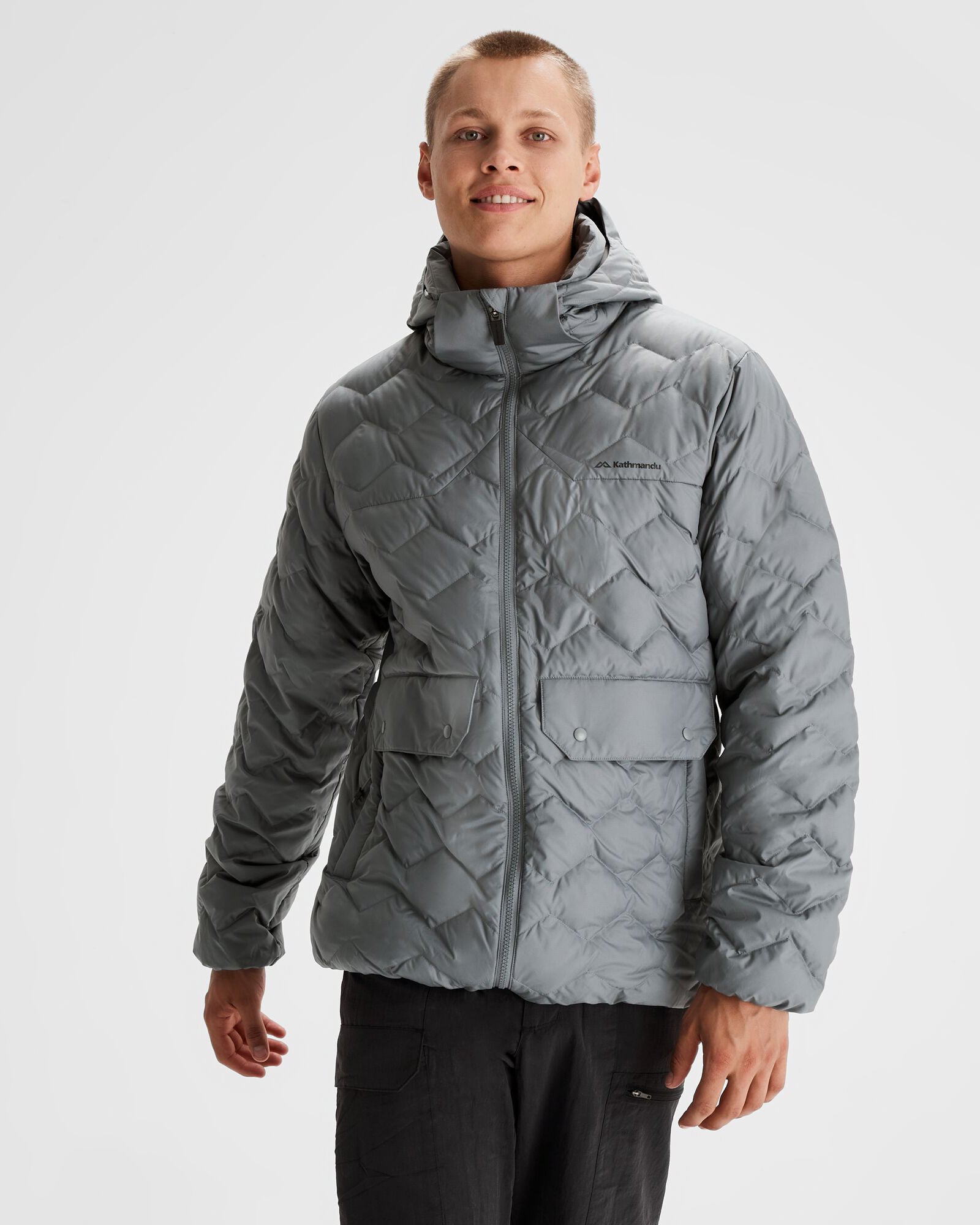 Men's Anytime Down Hooded Parka - Lightweight Warm Winter Jacket for Outdoor Activities | Moon Color